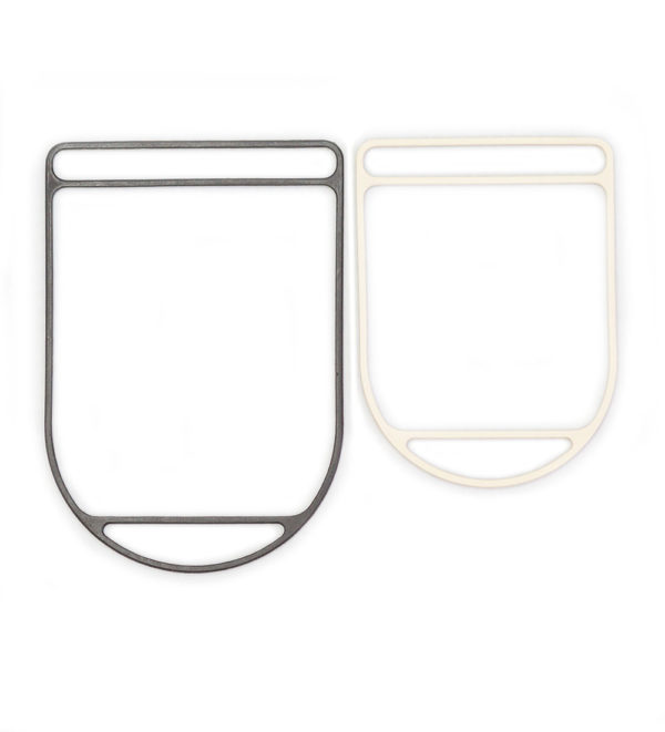 2 sizes of Pocket Square Tools on white